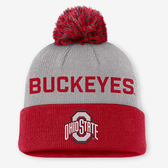 Ohio State Primetime Peak Gorro universitario con puño y pompón Nike para hombre
