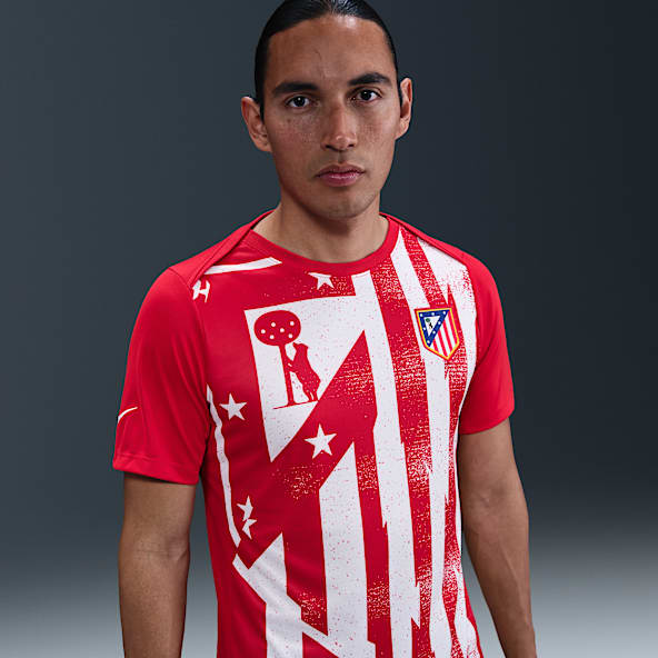 Atlético Madryt Academy Pro (wersja domowa) Męska przedmeczowa koszulka piłkarska z krótkim rękawem Nike Dri-FIT