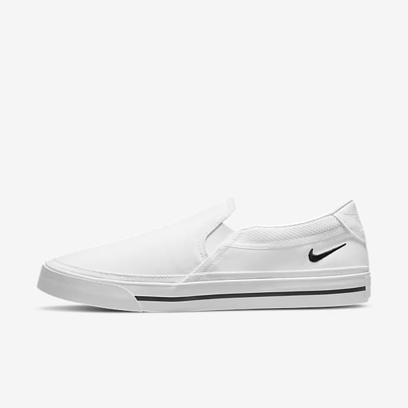 nike slip on white shoes