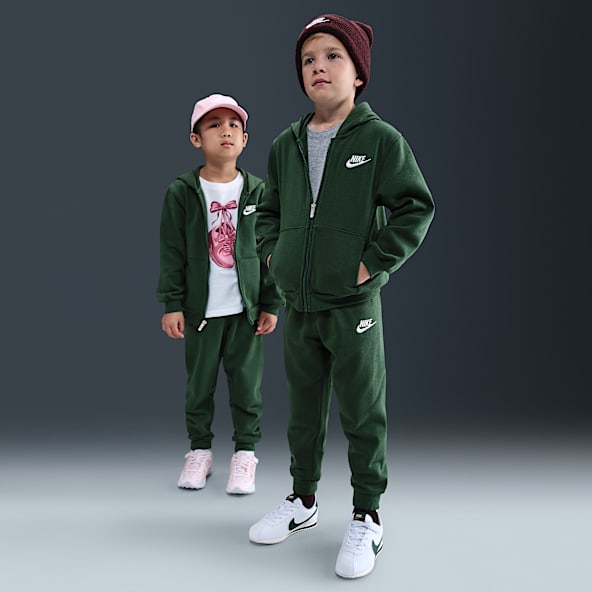 Nike Full-Zip Club Set Conjunto de dos piezas de sudadera con gorro para niños talla pequeña