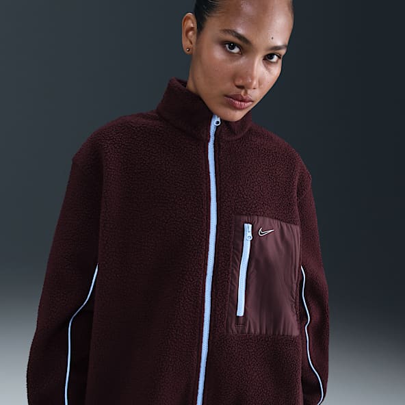 Nike Sportswear Chamarra gruesa de tejido Fleece con cierre completo para mujer