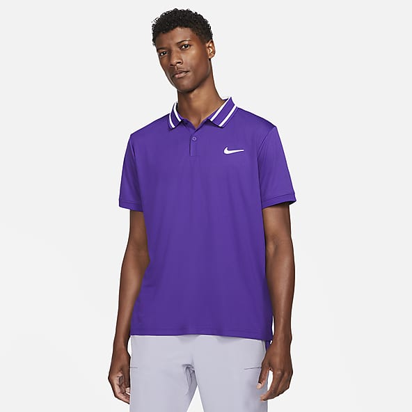 purple nike polo