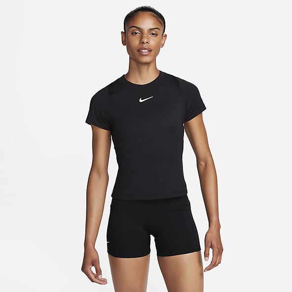 Crivit Pro Medium Women Sport Running Fitness Black Top Short Sleeve shirt  DD34