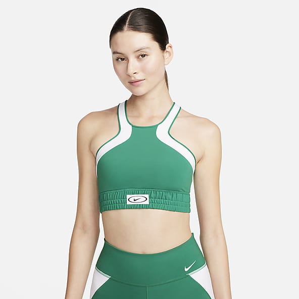 Nike Performance NIKE SWOOSH WOMEN'S MEDIUM-SUPPORT PADDED HIGH-NECK SPORTS  BRA - Medium support sports bra - luminous green/high voltage/green 