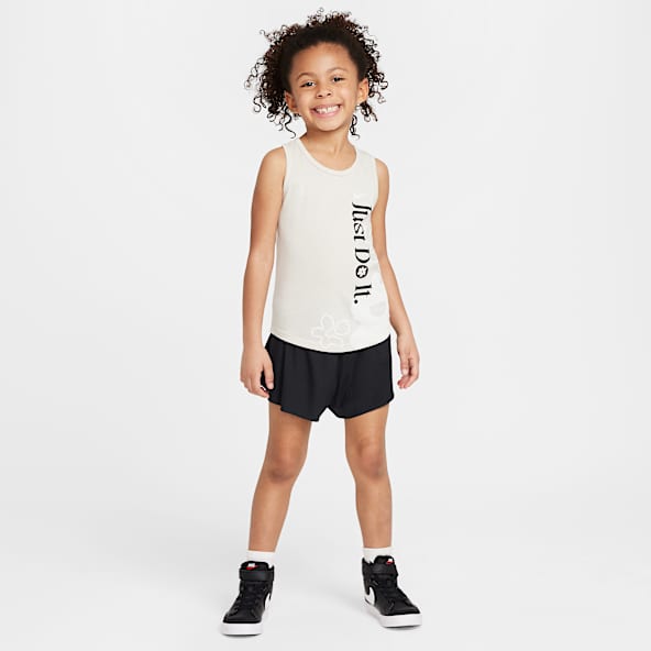 Nike Dri-FIT Conjunto de 2 piezas de camiseta de tirantes y shorts de malla Wild Flower para niños talla pequeña