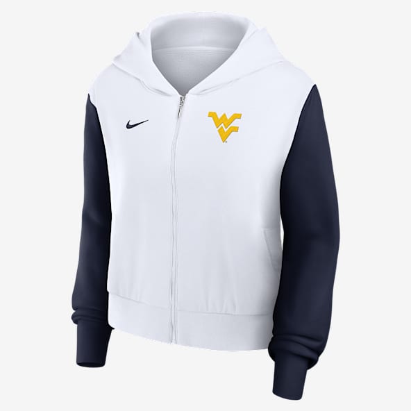 West Virginia Athletic Prep Colorblocked Script Women’s Nike College Full-Zip Hoodie