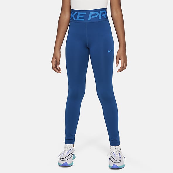 Blue Nike Girls' Fitness Pro Tights Junior