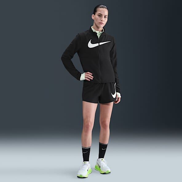 Nike One Swoosh Calções de running folgados forrados com slips de 8 cm com cintura normal Dri-FIT para mulher