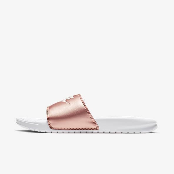 nike benassi jdi metallic women's slide