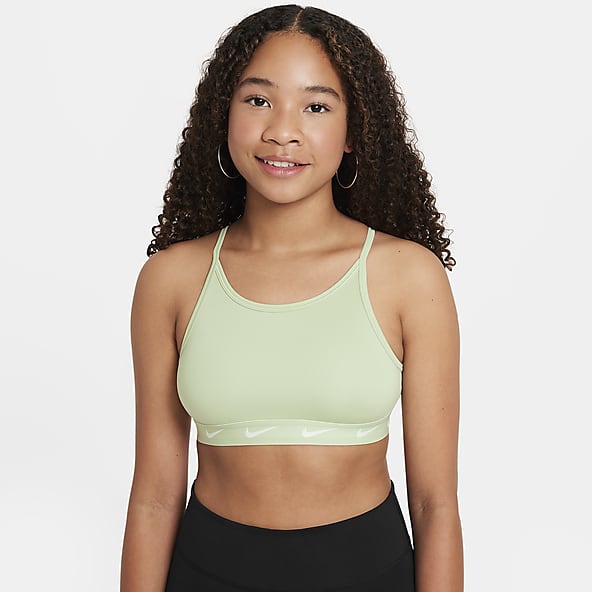 Girls Green At Least 20% Sustainable Material Sports Bras. Nike SI