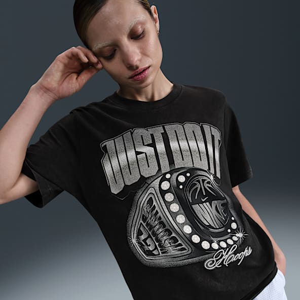 Nike Playera de básquetbol de manga corta holgada para mujer