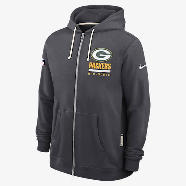 Green Bay Packers Utility Player Sideline Sudadera con gorro Nike Dri-FIT de la NFL de cierre completo para hombre