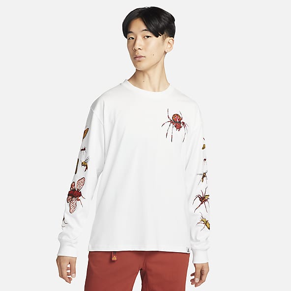 Mens Clothing T-shirts Long-sleeve t-shirts GRAVER Cotton Heart Embroidery Clip Long Sleeve T-shirt in White for Men 