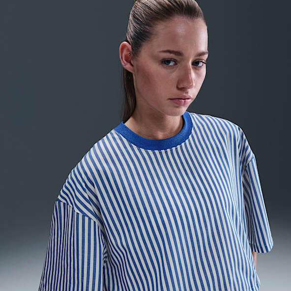 Nike Sportswear Chill Poplin Playera a rayas cuadrada para mujer