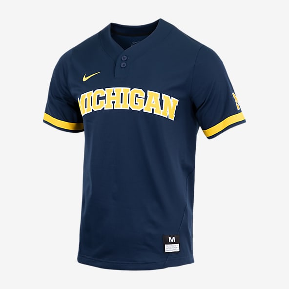 Nike College (Michigan) Camiseta de béisbol con 2 botones para hombre