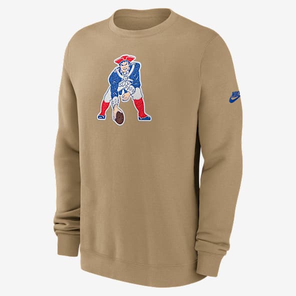 New England Patriots Swing Pass Rewind Club Sudadera de cuello redondo sin cierre Nike de la NFL para hombre