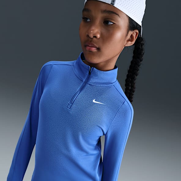 Nike Girls' Dri-FIT Long-Sleeve 1/4-Zip Top