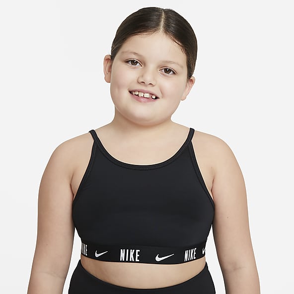 Nike Trophy Big Kids' (Girls') Sports Bra (Black/White) Plus Size