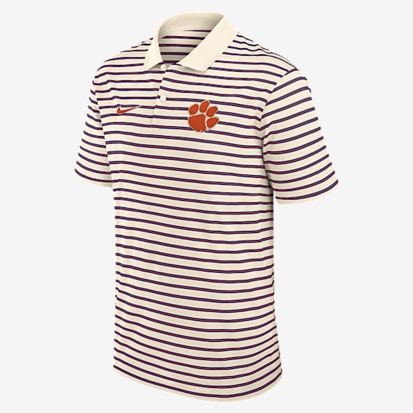 Clemson Striped Men's Nike Dri-FIT College Polo