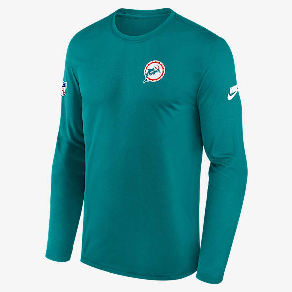 Miami Dolphins Alt Legend Small Logo Men's Nike Dri-FIT NFL Long-Sleeve T-Shirt
