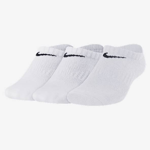 white nike kids socks