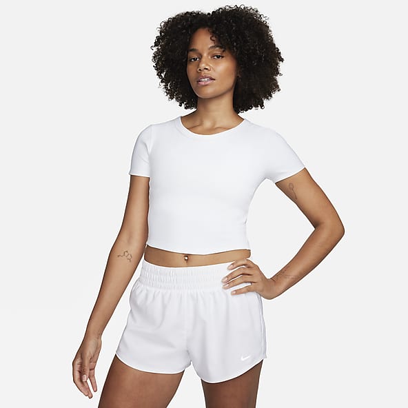 Nike Dri Fit Women Yoga T Shirt Short Sleeve Slim Fit Side Slit Gray S –  Goodfair