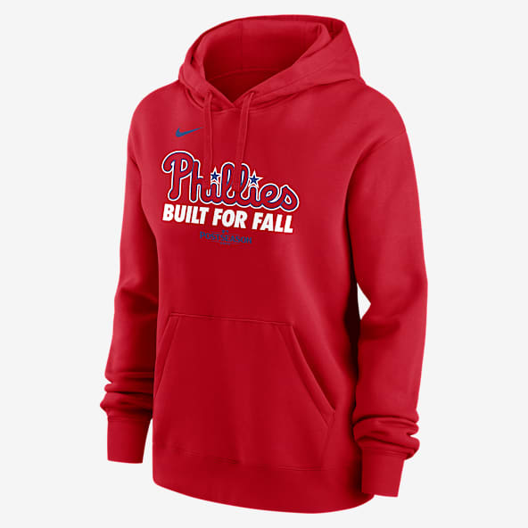 Philadelphia Phillies 2025 Postseason Authentic Collection Sudadera con gorro sin cierre Nike de la MLB para mujer