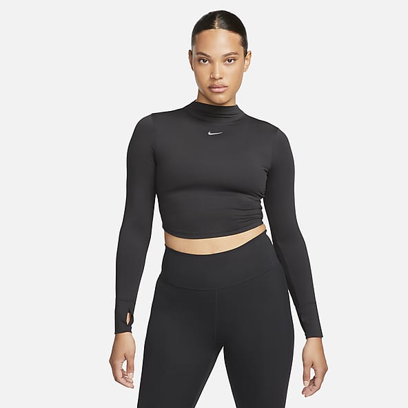 Tops Mujer  Nike Camiseta Negra De Manga Larga Con Cuello Vuelto