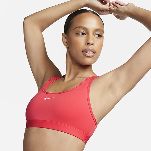 Women's Red Non-Moulded Cups Sports Bras. Nike CH