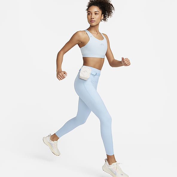 Nike Fast 7/8-legging met graphic, halfhoge taille en zakken voor dames