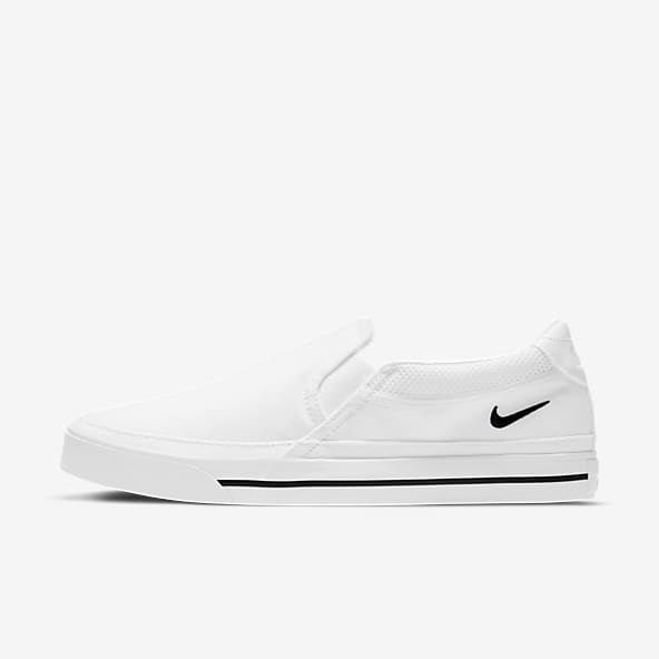 white nike slip on tennis shoes