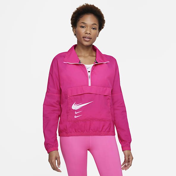 Pink Jackets Vests Nike Com, Pink Coat Fur Hood Ladies