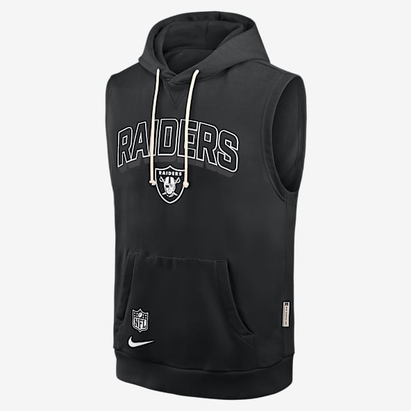 Las Vegas Raiders Sideline Sudadera con gorro sin cierre sin mangas Nike Dri-FIT de la NFL para hombre