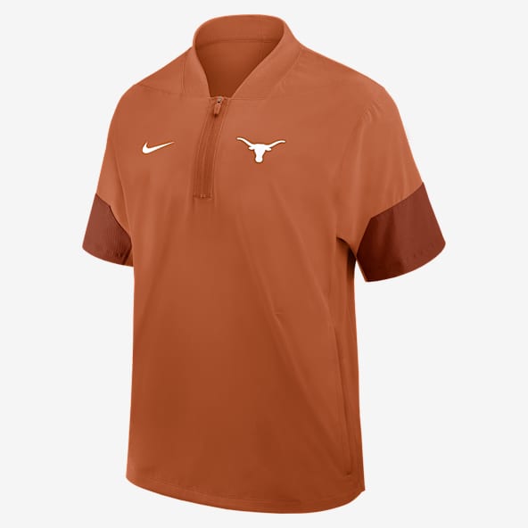 Texas Sideline Coach Men's Nike College 1/2-Zip Short-Sleeve Hooded Jacket