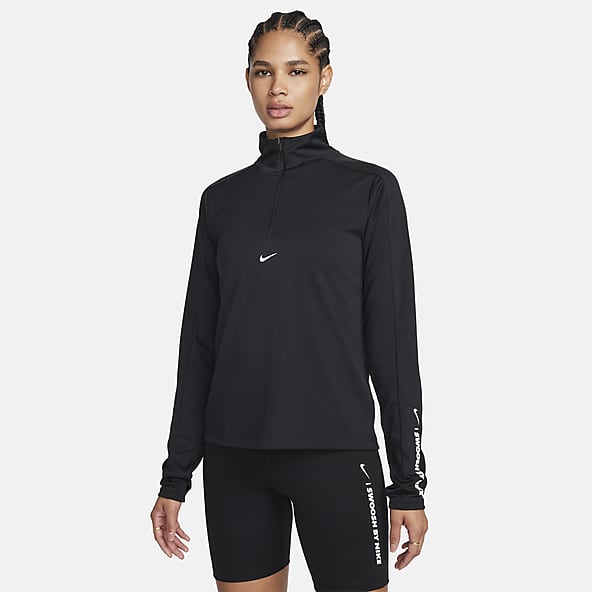 Nike Women's Dri-Fit Element Long Sleeve Running Top, Navy, XL at   Women's Clothing store