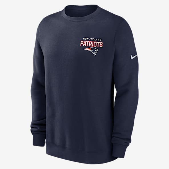 New England Patriots Draw Block Club Sudadera de cuello redondo sin cierre Nike de la NFL para hombre