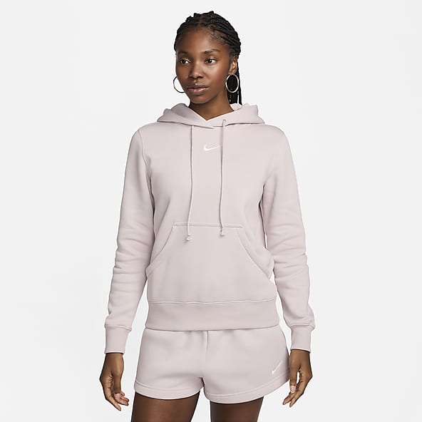 Womens Nike Sportswear Color-block Crew Sweatshirt White Pink Plus