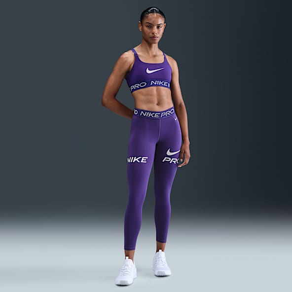 Nike Pro Women's Mid-Rise 7/8 Mesh-Panel Graphic Leggings