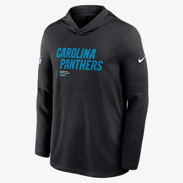 Carolina Panthers Pure Fury Sideline Playera de manga larga Nike Dri-FIT de la NFL con gorro para hombre