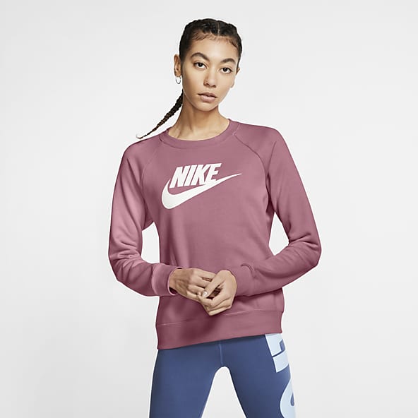 pink nike pullover women's