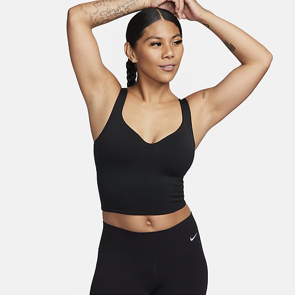 Nike Yoga Dri-Fit crop tank in black check