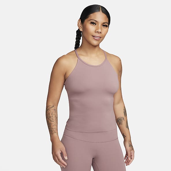 Nike Women's DRI-FIT Yoga Training Tank Top (White) Size Small at   Women's Clothing store