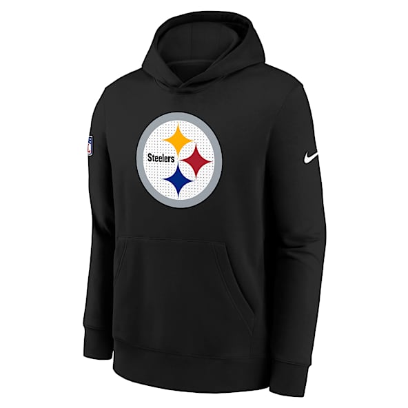 Pittsburgh Steelers Sideline Club Sudadera con gorro sin cierre Nike de la NFL para niños talla grande