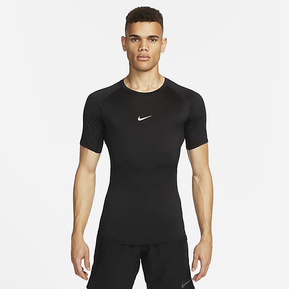 Nike Pro Men's 1/2 Sleeve Football Shirt AH6315-100 White 