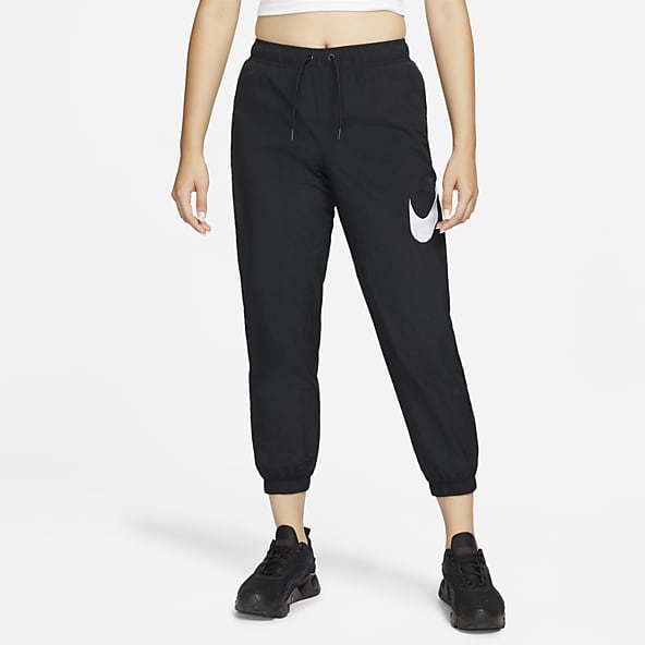 NIKE Swoosh Self Design Women Black Track Pants - Buy NIKE Swoosh Self  Design Women Black Track Pants Online at Best Prices in India