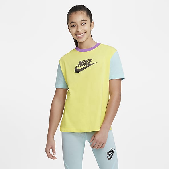 pink blue and yellow nike shirt