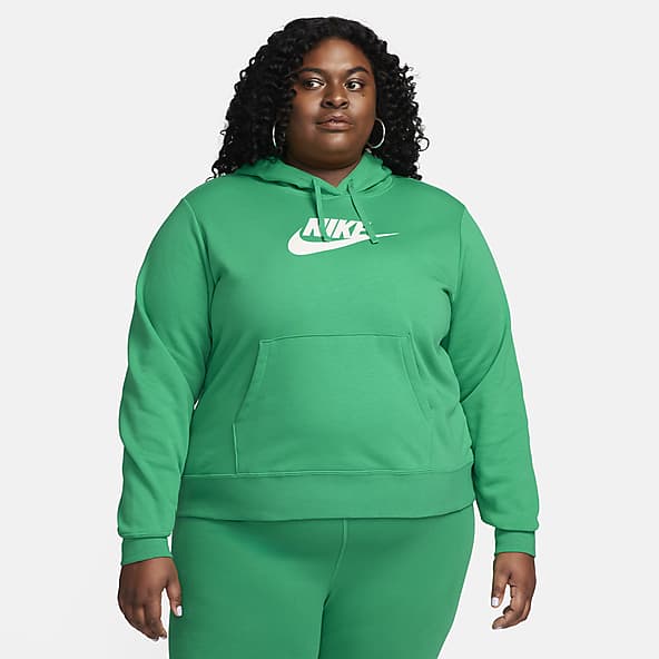 Sportswear Plus Size Green Hoodies.