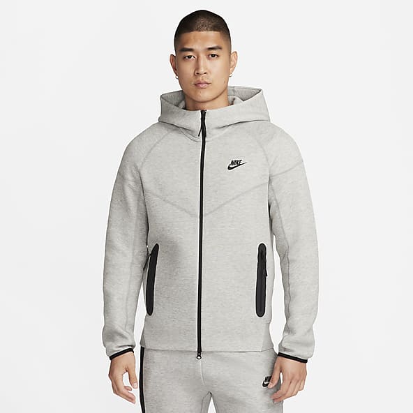 Nike Mens Tech Fleece Full-Zip Hoodie - Black/Beige/Pink Size XL