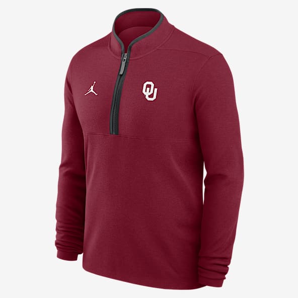Oklahoma Victory Oklahoma Victory Playera de manga larga universitaria marca Jordan Dri-FIT de medio cierre para hombre