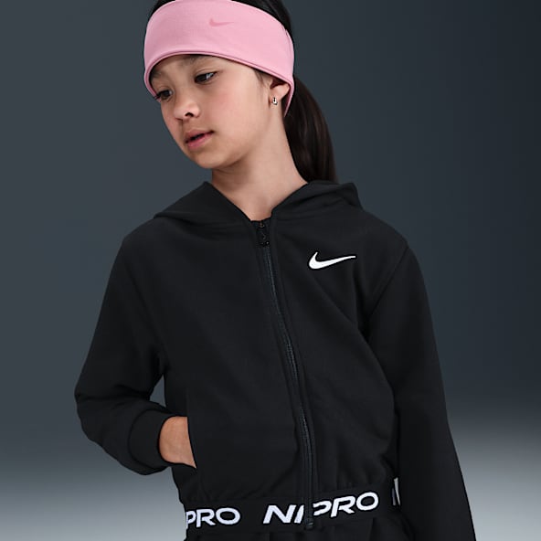 Nike Dri-FIT Essentials Sudadera con gorro de cierre completo Pro para niños talla pequeña